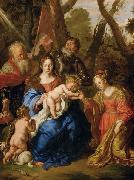 SANDRART, Joachim von Mystische Verlobung der Hl. Katharina und die Hll oil painting on canvas
